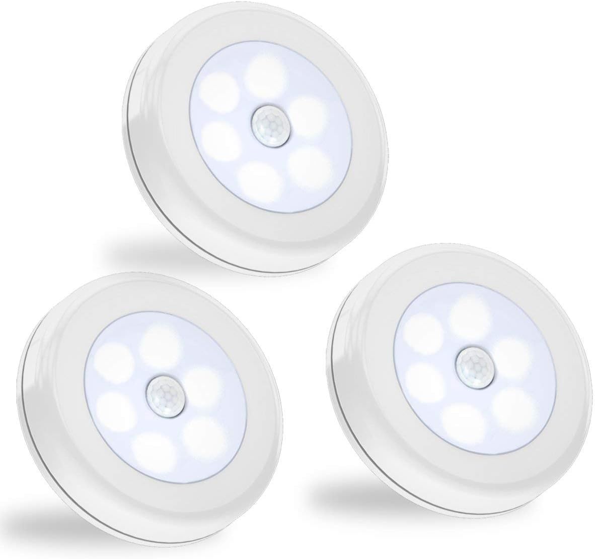 Motion Sensor Light, Ms Kelly Cordless Battery-Powered LED Night Light, Stick Anywhere Closet Stair Lights Under-Cabinet Lamp, Step Safe Lights for Hallway, Bathroom, Bedroom, Kitchen, Cabinet, 3Pack