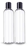 ljdeals 8 oz Clear Plastic Empty Bottles with Black
