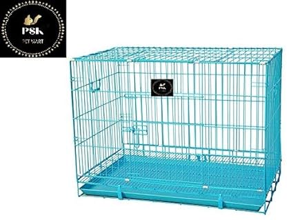 PSK Dog cage 36-inch Metal Dog Cage (Blue,Large)