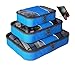 Packing Cubes - 4 pc Set Luggage Organizer - Bonus Shoe Bag Included - By Bingonia Travel Accessories - Blue