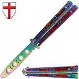 Butterfly Knife Trainer Practice Balisong Red Steel Unsharpened Knife - Grand Way K06-C
