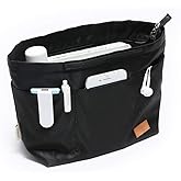 iN. Multi-Pocket Travel Handbag Organizer Insert Large for Tote Bag Purse Liner Insert Organizer with Handles (Large, Black)