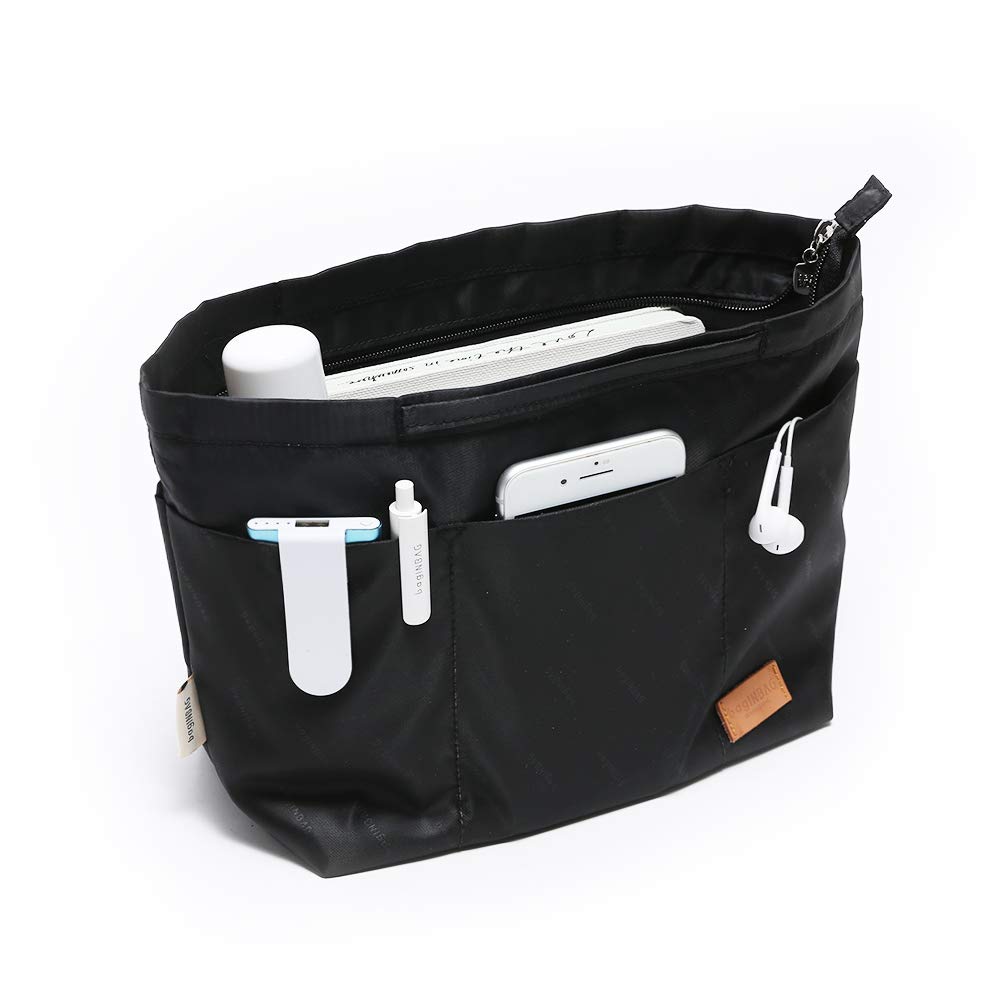 Photo 1 of iN. Multi-Pocket Travel Handbag Organizer Insert Large for Tote Bag Purse Liner Insert Organizer with Handles (Large, Black)