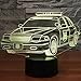 YKLWORLD Police Car Night Light 3D Optical Illusion Lamp LED Desk Table Lamp with Touch Switch Button Control 7 Colors Change USB Cable Lighting Toy for Car Lover Kids Boys Gift Room Decoration