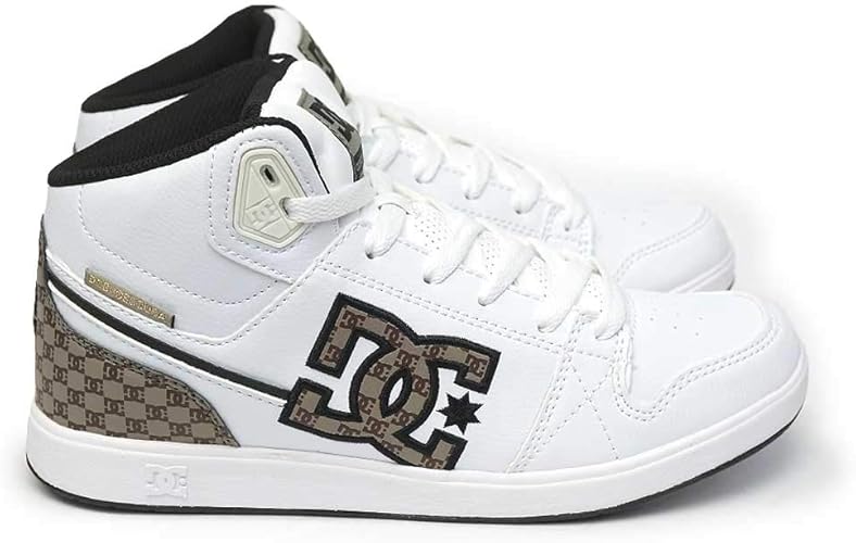 Amazon ディーシーシュー Dc スニーカー レディース Dw4011 ユニバーシティ ミッド Se Sn スケーター Ws University Mid Se Sn Adjs Xkcw Black Brown White 23 5cm Us6 5 スニーカー