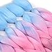 Silike Ombre Jumbo Braid Crochet Hair 24″ (5 Pieces) 3 Tone Kanekalon Jumbo Braiding Hair Extensions (Black/Pink/Light Blue)thumb 3
