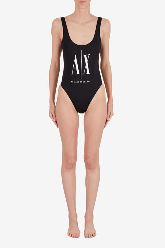 Icon Project Maillot de Bain Une pièce pour Femme, Noir, M