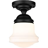 Z-Lite 735F1-MB Vaughn Flush Mount, 1-Light 60 Watts, Matte Black