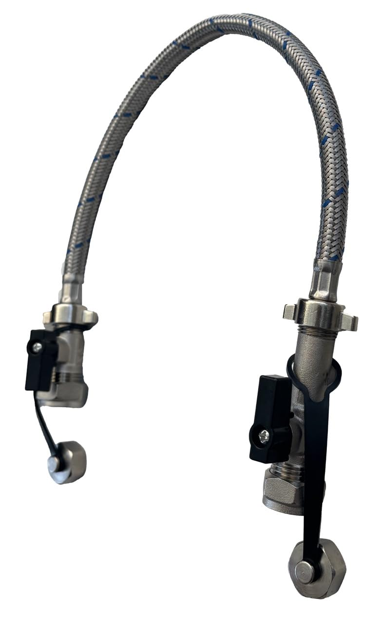 PlumbEZ WRAS Approved Central Heating Boiler Filling Loop 15mm Combi Boiler Water Refill Pipe - Part L Compliant Boiler Parts for Efficient Heating Systems