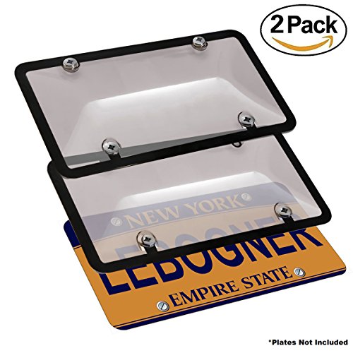 Lebogner car license plates shields and frames combo, 2 pack tint…