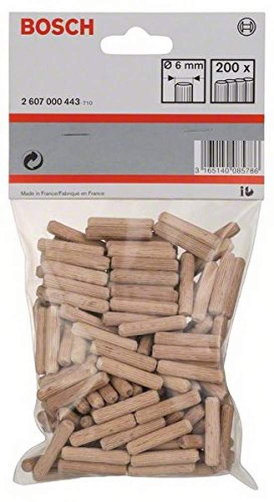 Bosch Professional Wooden Dowel (200 pieces, Ø 6 mm)