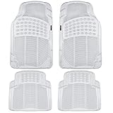 BDK MotorTrend Universal Fit 4-Piece Odorless Premium Heavy Duty All Weather Maximum Protection Car Floor Mat - Rubber (Clear)