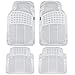 BDK MotorTrend Universal Fit 4-Piece Odorless Premium Heavy Duty All Weather Maximum Protection Car Floor Mat - Rubber (Clear)