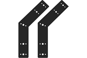 Andorm 2pcs 10x3 135 Degree Black Flat Mending Plates for Wood, 135 Degree Angle Pergola Bracket for Wood 4x4, 6x6 Post Powder Coated, Truss Plates