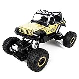 Tuptoel RC Cars 1/18 Scale High Speed RC Truck 4 Wheel Drive Jeep Crawler Truck 2.4Ghz 4WD High Speed Remote Control Racing Cars Electric Fast Race Buggy Hobby Car - Golden