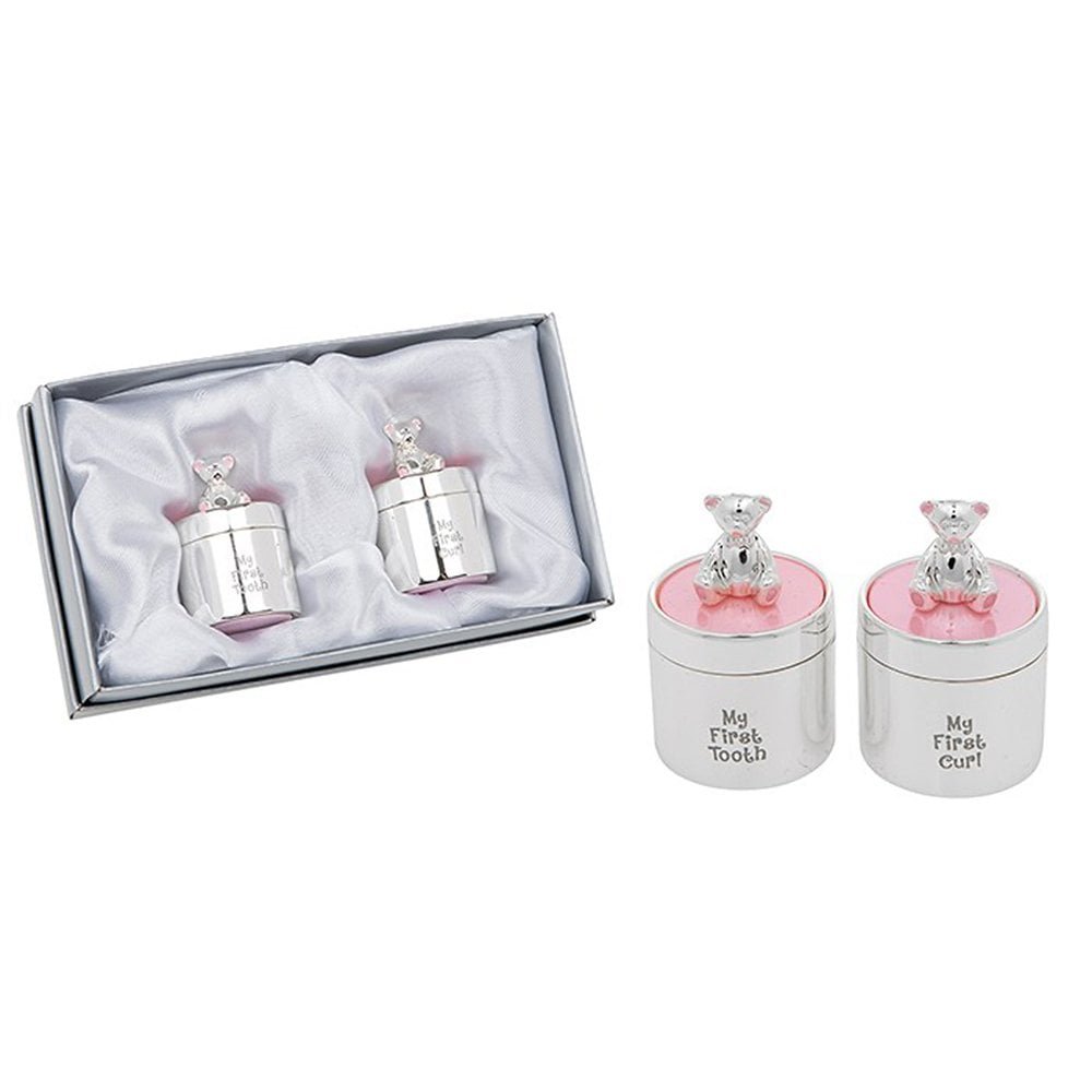 Shudehill Giftware Enamel 1st Tooth & Curl Set in Pink