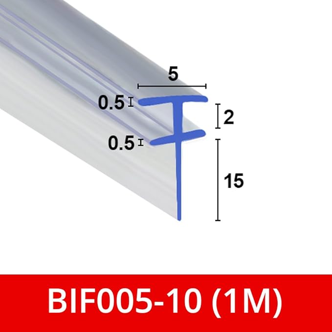 Soft Clear Flexible Rubber T Shower Seal For Bi Folding Doors Fits
