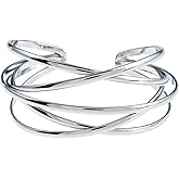 Taichell Gold Bangle Bracelets for Women Gold Arm Cuffs Upper Jewelry Bracelets Cuff Multi-layer Bangle Bracelet Adjustable Wide Cuff Bracelet