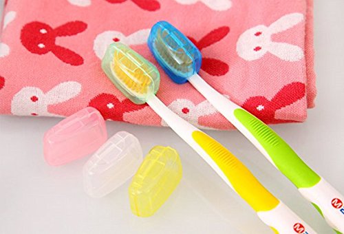 VNDEFUL 1 Set (5PCS) Travel Toothbrush Head Cover Case Cap for Home Travel Outdoor Camping Brush Cleaner Protect