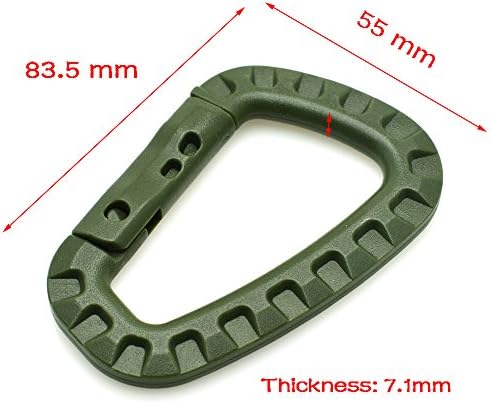 5pcs Tac Link Moll Tactical Backpack Outdoor Camping Travel Kits Carabiner D-Ring KeyChain Clip