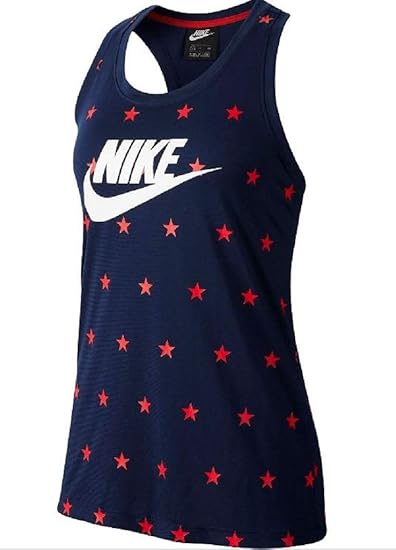 Amazon Co Jp Nike レディース スターズミラー タンクトップシャツ レッド ホワイト Cq4380 410 服 ファッション小物