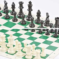 ZOOCEN Chess Set - Plastic Chess Pieces and Green