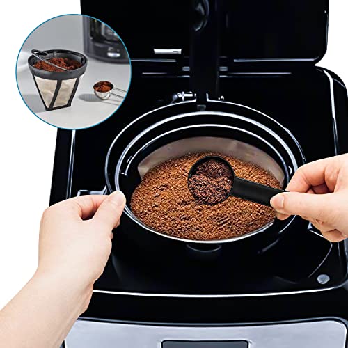 Byffoer 2 Pack Reusable Plastic Coffee Filter, 100 Mesh Basket for Most Coffee Machines, Washable Coffee Filter with Handle, Compatible with Kaffeekocher
