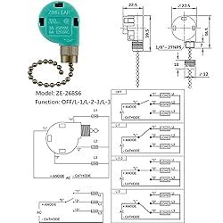 Dotlite 2Pack Ceiling Fan Switch 3 Speed 4 Wire