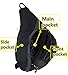 20” HBAG Sling Backpack Single Strap Shoulder Bag, Audio & Bottle Pocket, Black