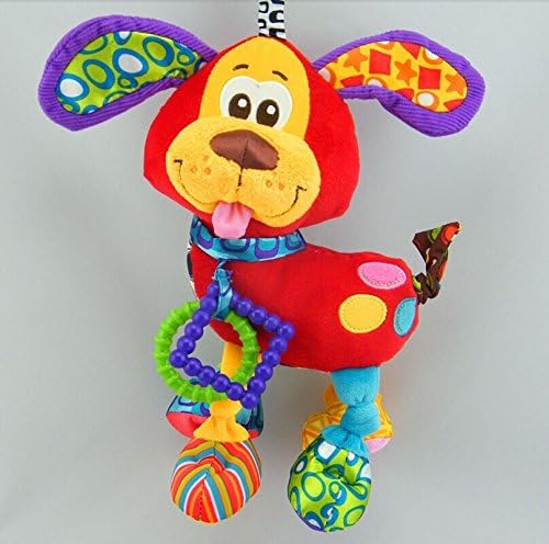 Infant Toys Plush Puppy Soft Animal Toy with Teether Vibrating Tail for Baby Educational Development