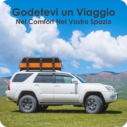 Rymopuey 20Cu.Ft/566L Car Roof Box, Waterproof 1000D Orange, Car Roof Box with Non-Slip Mat and 10 Straps, Car Roof Box for Cars with/without Luggage Rack