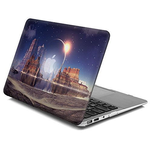 LEEVAN MacBook Air 11 inch Case Galaxy Series Print Plastic Light Weight Ultra Slim Snap-on Matte Hard Case for Apple MacBook Air 11.6'' Case Model(A1370/A1465),Lithosphere