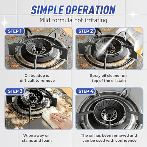 Uniiking® Kitchen Pots and Pan Cleaner, Multipurpose Foam Cleaner Spray, Grease Remover, Kitchen Heavy Oil Cleaner for Range Hood, Stove Top(100ml)