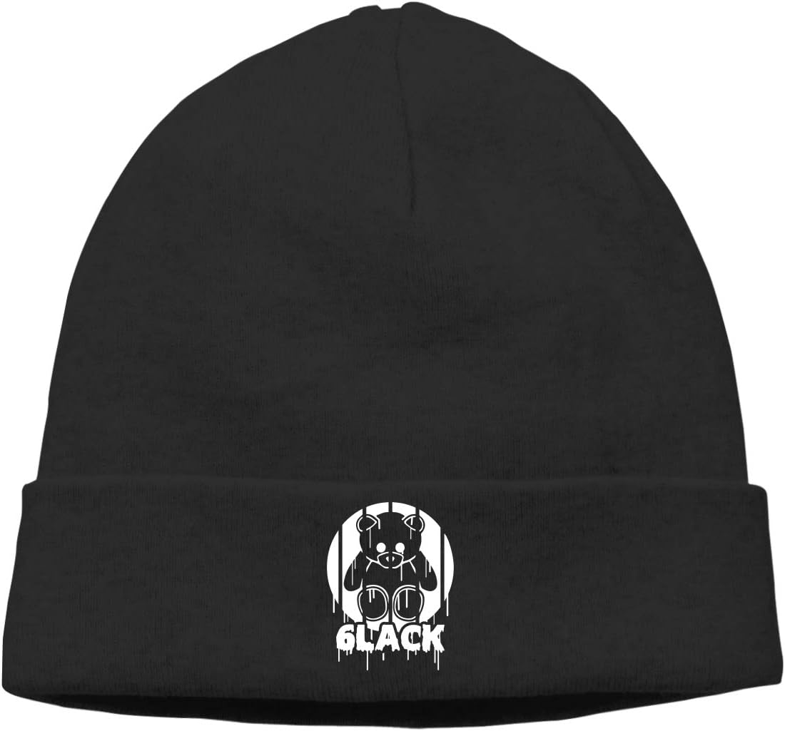 MUtang 6LACK Bear DRIP Skull Hats Knitted Cap Beanie Black