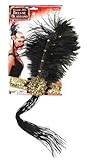 Forum Novelties Roaring 20's Sequin Flapper Headband with Feather, Gold, One Size