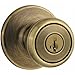 Kwikset Tylo Entry Knob featuring SmartKey® in Antique Brass