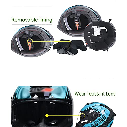 LIXIAOHONGG Motorhelm ECE , motorhelmen, Racing motorhelm met zonneklep goedgekeurd glasvezel Shell ECE goedgekeurde… - Image 7