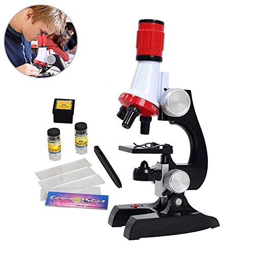 Aolvo Beginner Microscope Kit with Prepared Slides, Entry Level STEM Microscope with Accessory Kit, LED 100X, 400x, and 1200x Magnification Kids Science Toys, Educational Toy Birthday Present