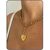 TMDSHS Star Necklace For Women, 14k Gold Pendant Heart Chunky Statement Y2k Big Silver Vintage Link Thick Choker Trendy Adjustable Necklaces Large Star Jewelry Gift For Her 2026