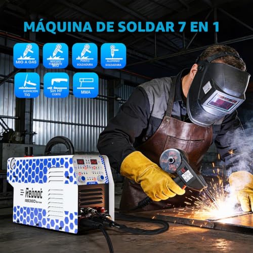 Reboot 7 in 1 Aluminium Welder – MIG, TIG, MMA, Plasma and Points | Includes Coil Gun and TIG Torch 30A Non-HF Plasma Cutter for Car, Workshop and Outdoor | Includes coil gun and TIG burner