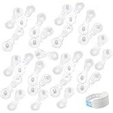 DeaHea 100 Pack Hospital Wristbands Snap Buckle Disposable Secure Lock Clip for Vinyl Wristband Events Wrist Band Concert Waterpark Party Bracelet Festival Admission Identification ID Bands