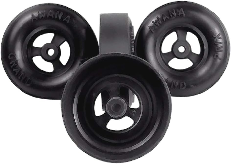 AWANA Pinewood Derby Wheels Grand Prix Ultra Lite Fast Wheels, Lathed