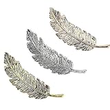 3Pcs Elegant Leaf Feather Hair Clip Hairpin Barrette Bobby Pins Fashion Jewelry Punk Hair Accessory Doubtless Bay