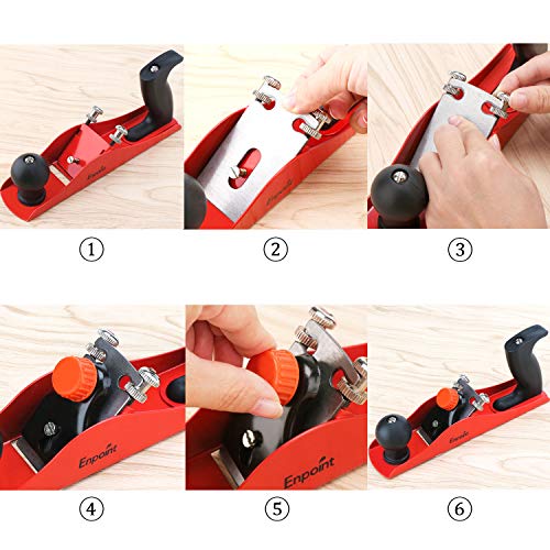 Wood Bench Planer, EnPoint Adjustable Hand Planer with 2inch Edged Blade & 9-1/3 inch Flat Base Cast for Woodworking, Perfect for Smoothing Wood Table Chair Leg Surface, Gift for Carpenter Woodcarver - Thumbnail 2
