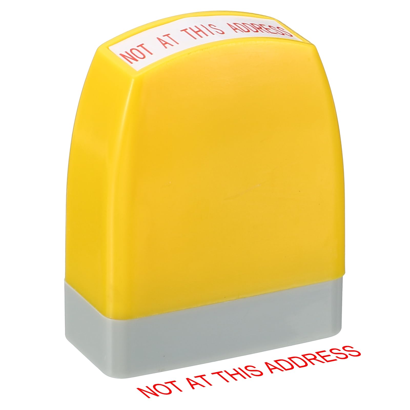 PATIKIL No At This Address Notice Stamp Self Inking, Red Ink Office Stamps Pre Inked Message Stamp Refillable Business Stamp, Yellow