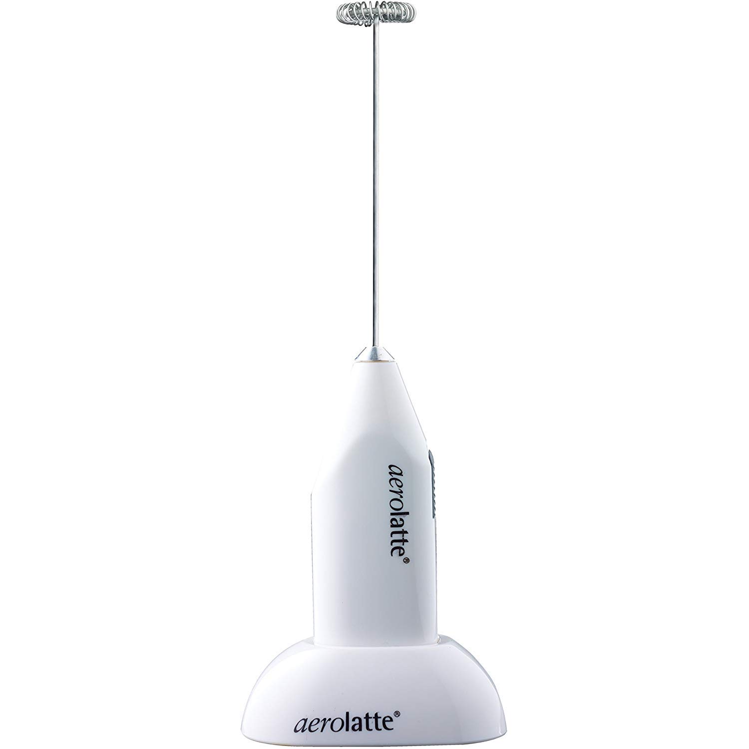 Aerolatte Milk Frother with Stand, Stainless Steel, White