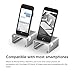 elago® M3 Stand [Silver/Authentic Walnut] - [Premium Aluminum][Hybrid Design][Optimal Angle] – for All iPhones, iPad Mini, Galaxy and Other Smartphones