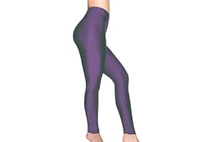 Romastory Women's Stretched Shiny Sports Leggings Mid-Waist Elastic Pants Shining Leggings Tights