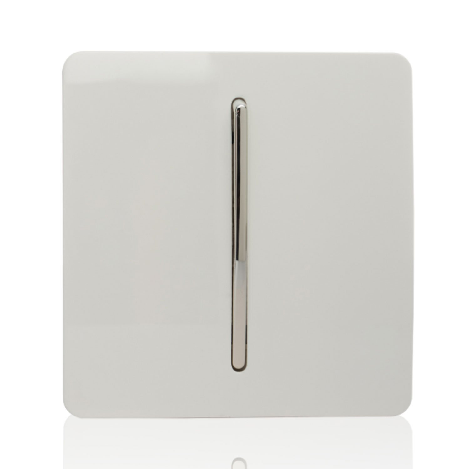 Trendi Switch 1 Gang 2 Way 10 Amp Rocker Chrome Light Switch in Glossy White