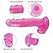 Yove Realistic Dildo Silicone Adult Sex Toy Pink Lifelike Dildo 8’’ and Diameter 1.77’’ with Strong Suction Cup for Women Gay